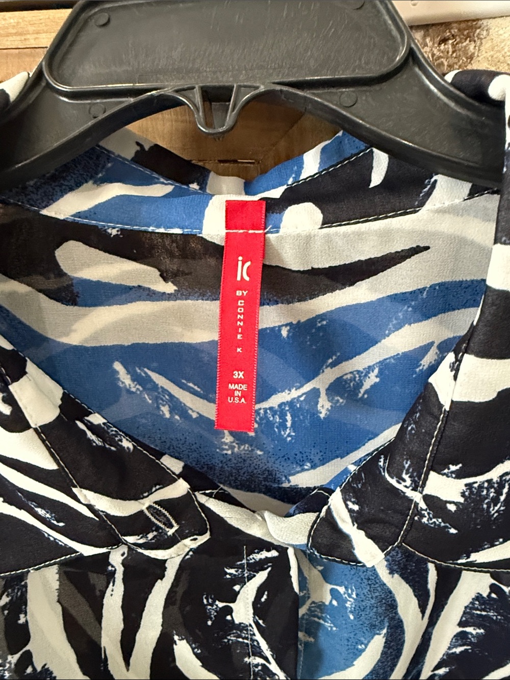 IC by Connie women’s SZ 3 X blue sheer blouse - Picture 2 of 9